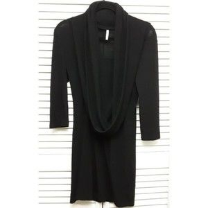 Cherish Black Deep Cowl Neck Long Sleeve Lightweight Sweater S